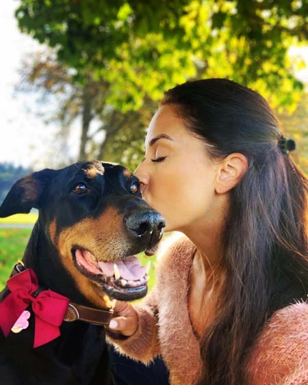 Emily with her dog Duchess.